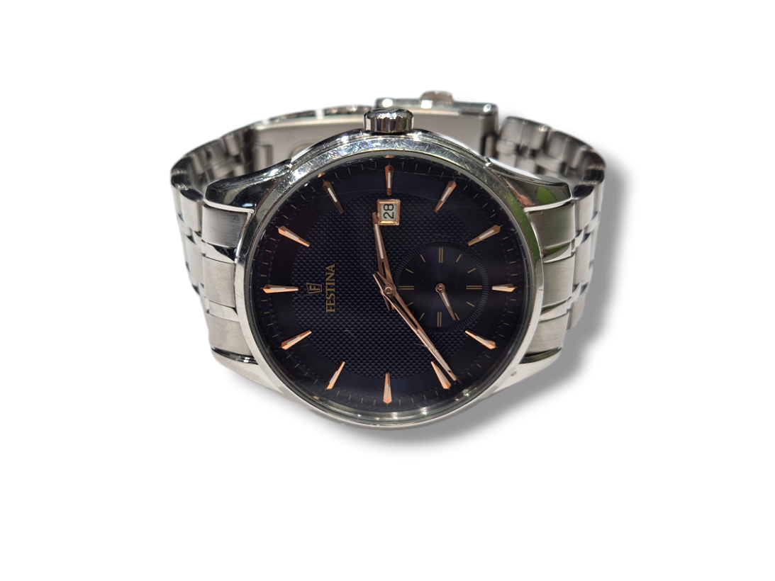 Festina Orologio Uomo F20276/2 – Quarzo – Cinturino In Acciaio Inox – Impermeabile 5 BAR – Design Classico E Sportivo - 4